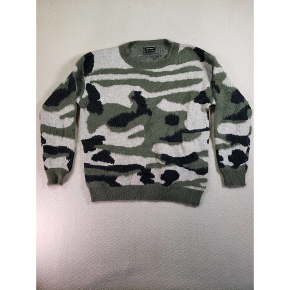 Kayla’s Armoire Sweater Womens Medium Multicolor Knit Long Sleeve Crew Camoflage - Picture 1 of 11
